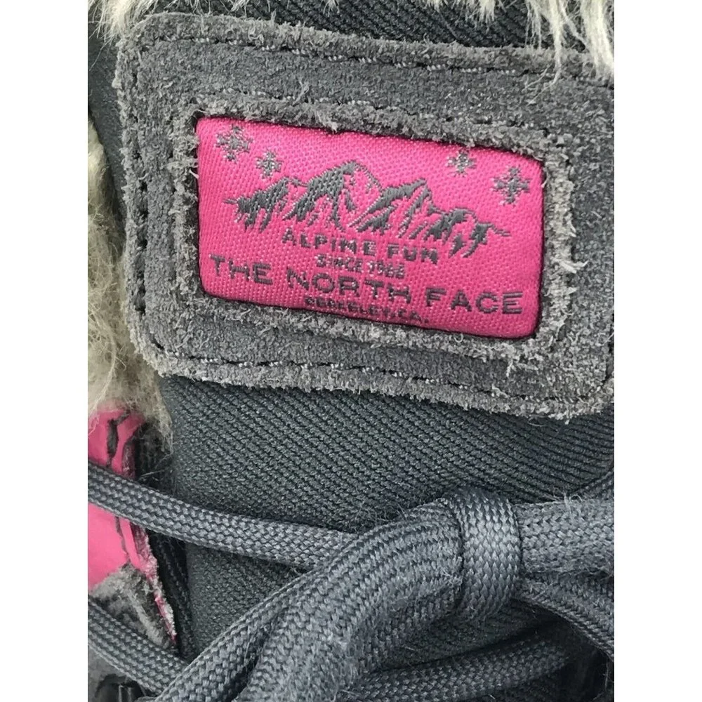The North Face Boots Womens 6‎ Pink gray Faux Fur Suede Size 6